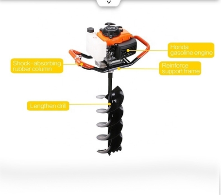 170-220 r/min 52cc handmatige aardeboormachine voor het planten van een enkele boom