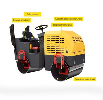 Benzine en diesel lopen achter een wegroller voor compacte bouw in de Filippijnen