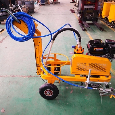 Gepersonaliseerde kleur hand push koud sproeien weglijn markering machine met gaslijn motor