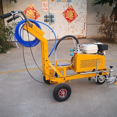 Gepersonaliseerde kleur hand push koud sproeien weglijn markering machine met gaslijn motor